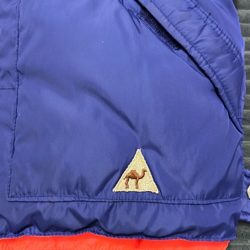 Camel Vinatge Down Reversible Blue/Orange Puffy Vest XS - Picture 2 of 9